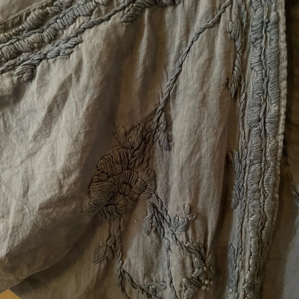 Blue and White Embroidered Kimono